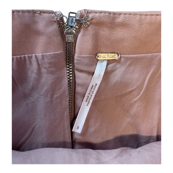 FREE PEOPLE - MODERN FEMME NOVELTY MINI VEGAN SUEDE SKIRT IN MAUVE 8 - Picture 3 of 6